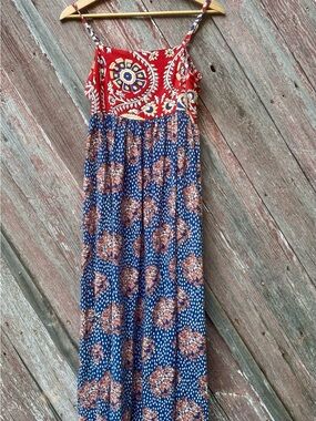 Natural Life Like New Boho Mixed Print Maxi Dress | Adjustable Straps | Medium